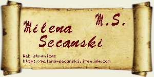 Milena Sečanski vizit kartica